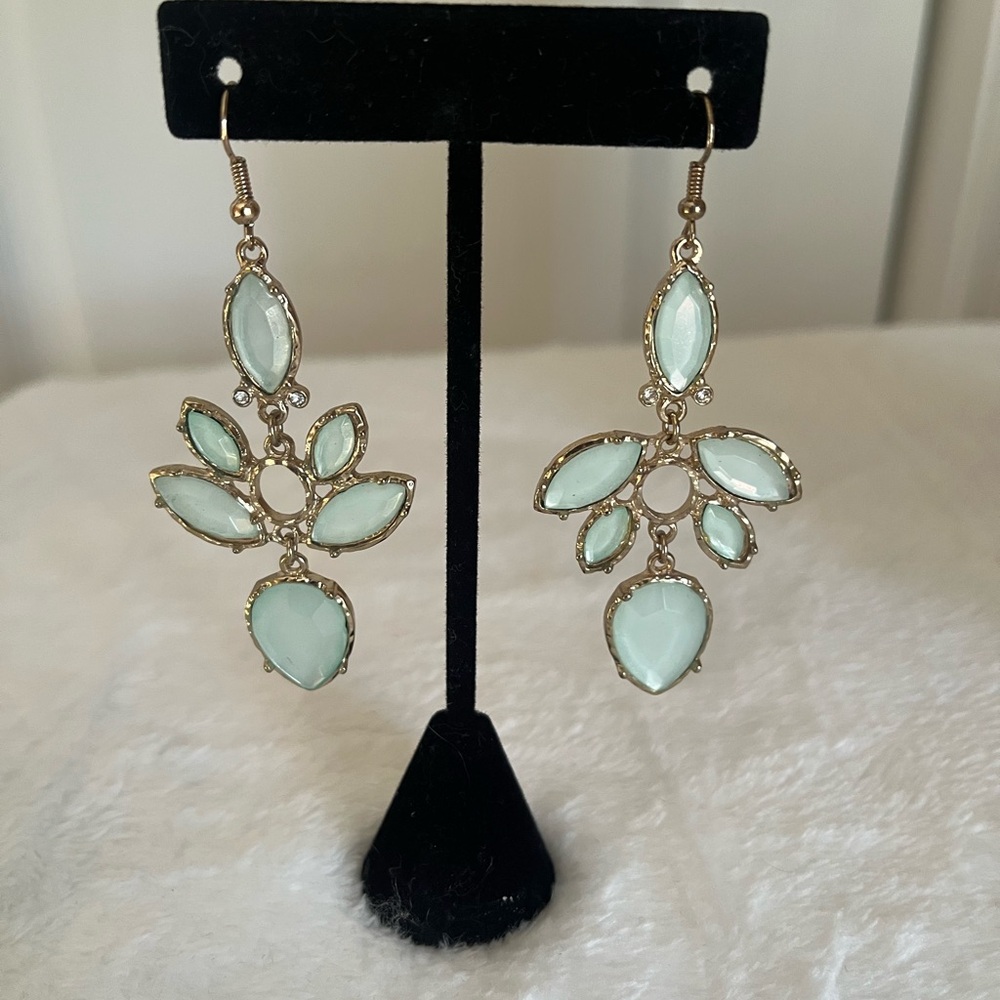 Elegant Mint Green Dangle Earrings